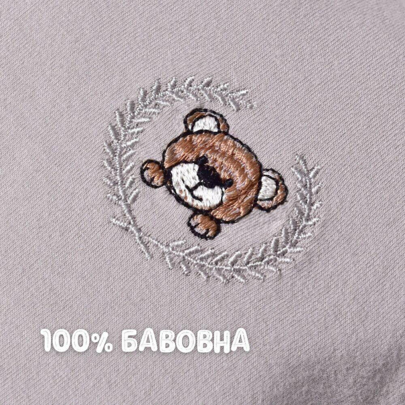 Наволочка на подушку ортопедичну дитячу BabyComfort PAPAELLA 23х27 см трикотаж з вишивкою сирій беж
