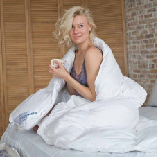 Ковдра пухова SoundSleep Cloud 90% сірий пух демісезонна 200х220 см 1000г