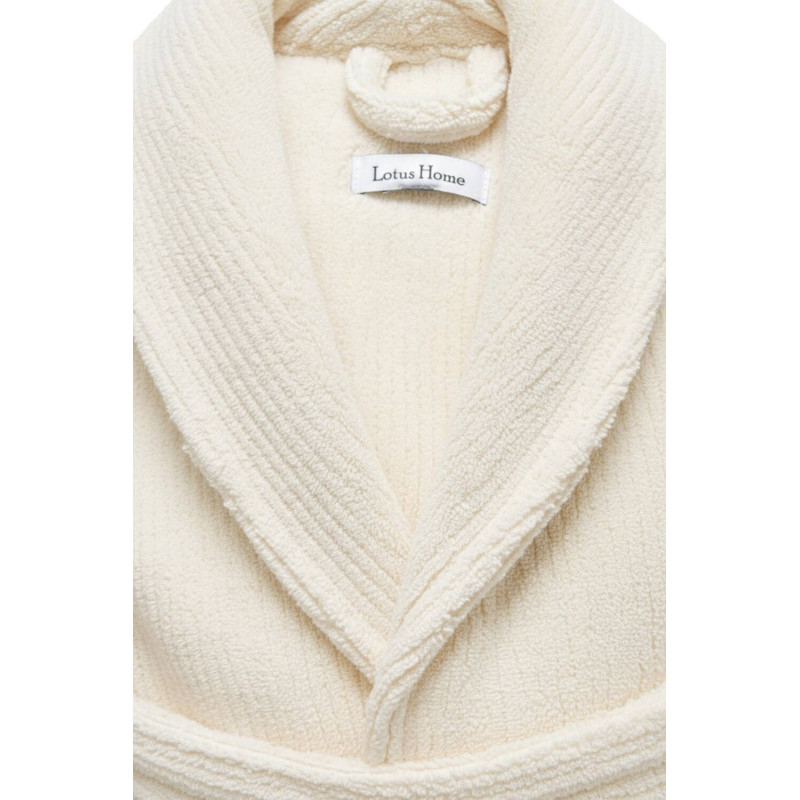 Халат unisex Lotus Home - Bold New Microcotton off white махровий M