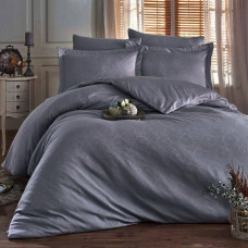 Постільна білизна ANTHRACITE DAMASK Жакард MERISET - Полуторний на резинці (550244)