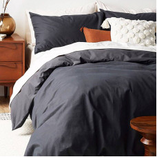 Постільна білизна ДУЕТ Чорний/Білосніжний Ранфорс MERISET - Євро (550480)