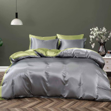 Постільна білизна ДУЕТ TRUE GREY/PISTACHIO Premium Premium Сатин однотон MERISET - Євро (550680)