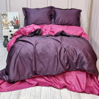 Постільна білизна ДУЕТ VIOLET FLOWER/BERRY Premium Сатин однотон MERISET - Євро (560629)