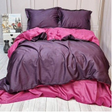 Постільна білизна ДУЕТ VIOLET FLOWER/BERRY Premium Сатин однотон MERISET - Двоспальний (560629)