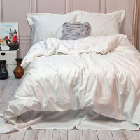 Постільна білизна Жакард IVORY ELEGANT сатин MERISET - Полуторний на резинці (560792)