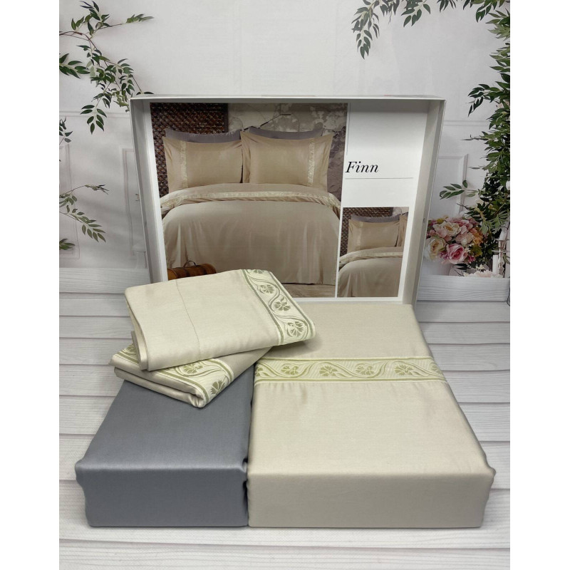 Finn сатинова постільна білизна. Євро розмір. Romeo home Туреччина. (27303)