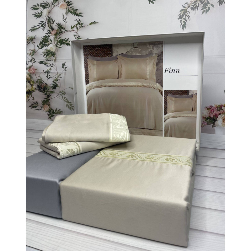 Finn сатинова постільна білизна. Євро розмір. Romeo home Туреччина. (27303)