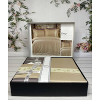 Gray сатинова постільна білизна. Євро розмір. Romeo home Туреччина. (27703)