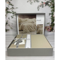 Tensel Percale bej сатинова постільна білизна. Євро розмір. Romeo home Туреччина. (70080)