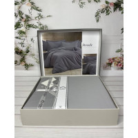 Tensel Percale gri сатинова постільна білизна. Євро розмір. Romeo home Туреччина. (32183)