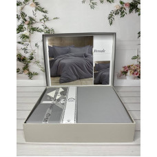 Tensel Percale gri сатинова постільна білизна. Євро розмір. Romeo home Туреччина. (32183)