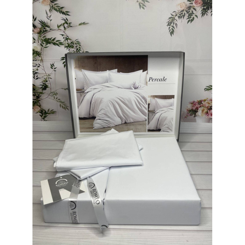 Tensel Percale beyaz  сатинова постільна білизна. Євро розмір. Romeo home Туреччина. (14251)