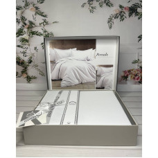 Tensel Percale beyaz  сатинова постільна білизна. Євро розмір. Romeo home Туреччина. (14251)