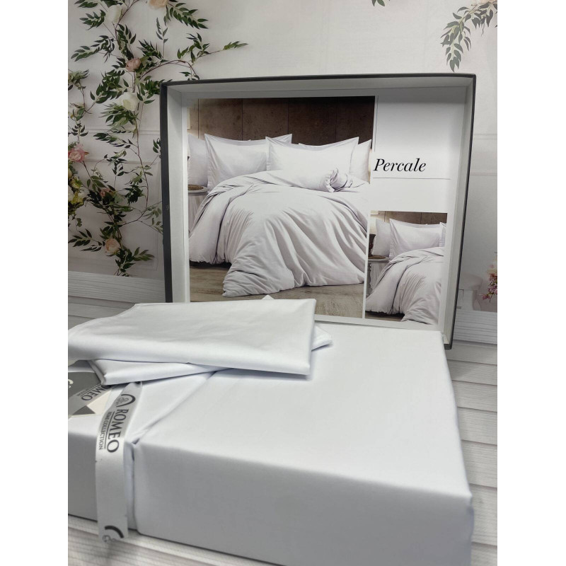 Tensel Percale beyaz  сатинова постільна білизна. Євро розмір. Romeo home Туреччина. (14251)