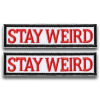 Набір із 2 нашивок "Stay Weird" (Зупиняйся дивним), вишиті, на липучці, кумеднівісні нашивки для тактичного жилета,