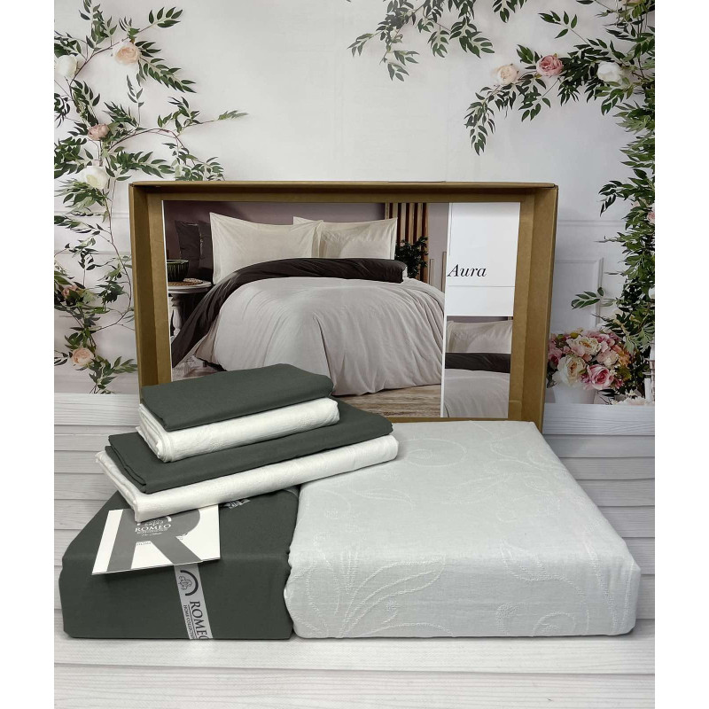 Aura poplin жаккардова постіль, євро розмір. Romeo home Туреччина. (88604)