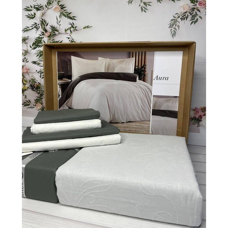 Aura poplin жаккардова постіль, євро розмір. Romeo home Туреччина. (88604)