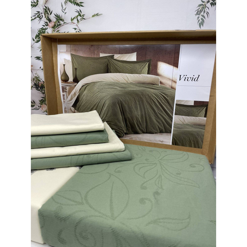 Vivid poplin жаккардова постіль, євро розмір. Romeo home Туреччина. (87884)