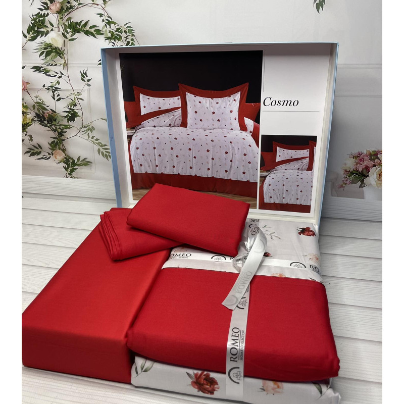 Cosmo Digital сатинова постільна білизна. Євро розмір. Romeo home Туреччина. (43121)