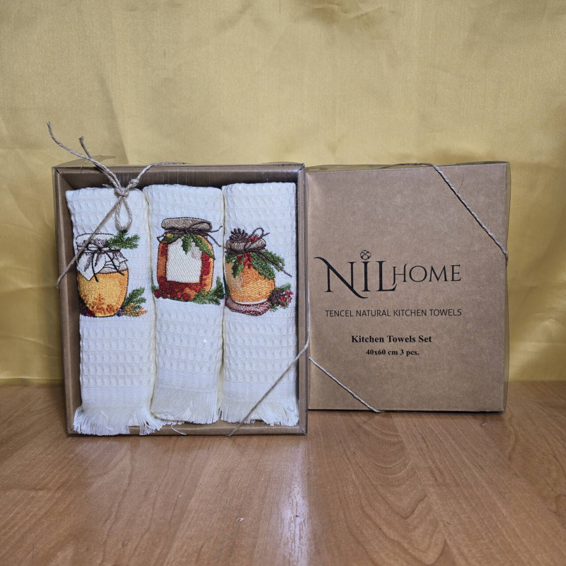 Кухонні рушники  ТЕНСЕЛ  (ТМ Nilteks) 40х60 (3 шт.) Туреччина