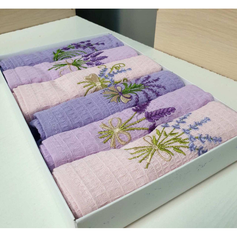 Кухонні рушники Вафельні (ТМ ZERON) бавовна 40х60 (6 шт.) Lavanda Туреччина