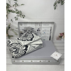 Luxury grey постільна білизна з натуральної бавовни. Євро розмір. Belizza Туреччина. (64355)