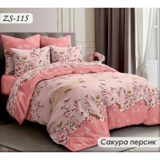 Постільний комплект Сакура персик з метеликами
