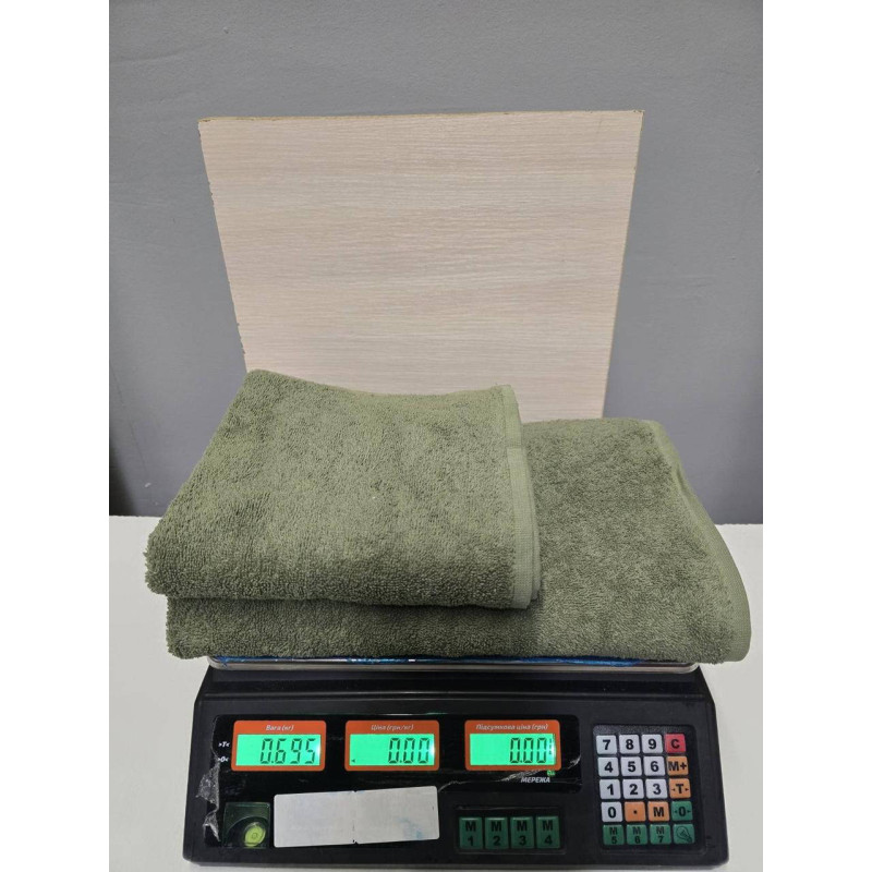 Рушники махрові бавовна 70х140 (1 шт.) 500 г/м2 (TM Zeron), Туреччина ОЛИВКОВИЙ