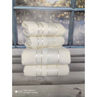 MaMe Krem 50x90 см.+70х140 см., 4 шт/уп. Рушники баня + обличчя. Бавовна. (19040)