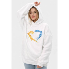 Худі утеплене Emily Love UK оверсайз унісекс біле S/M (2800005032475)