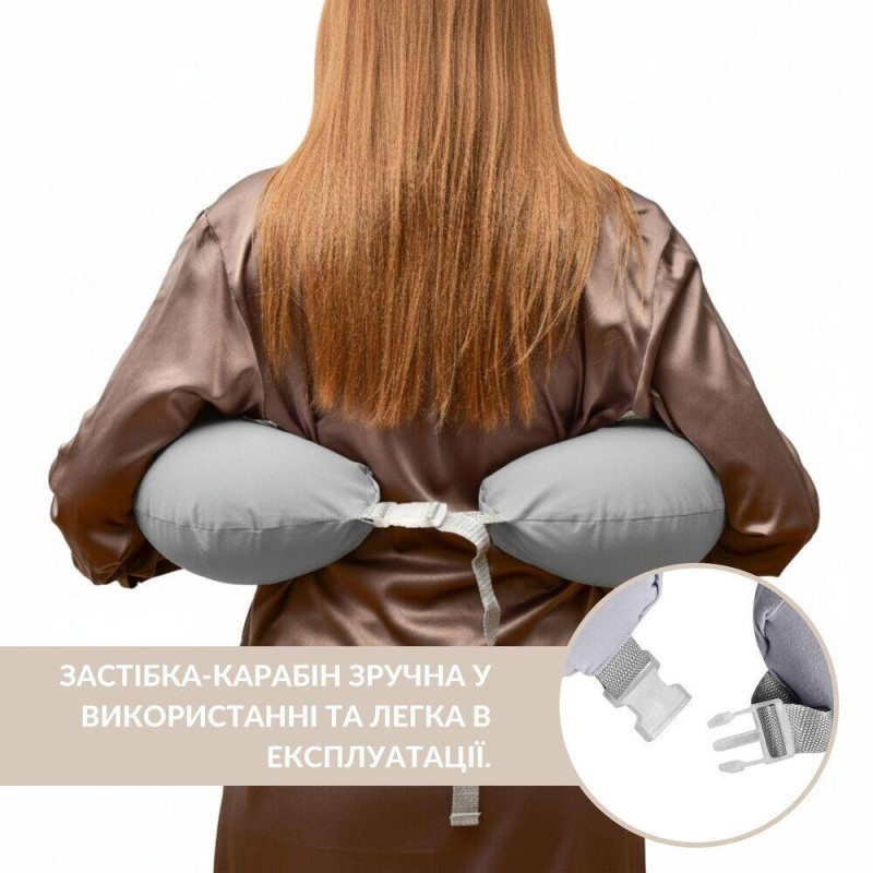 Подушка для годування диванчик 60х70х16 см бавовна антиалергенна, для зручності мами, з блискавкою сирій-беж