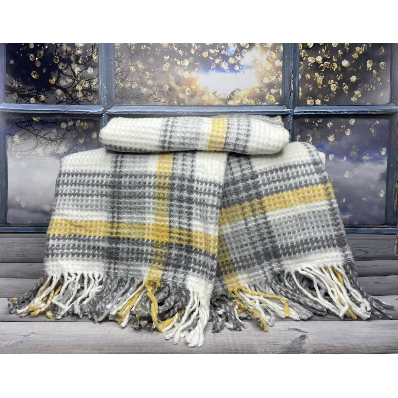 Yellow плед вафелька 130х170 см. Merinos Туреччина. (86222)