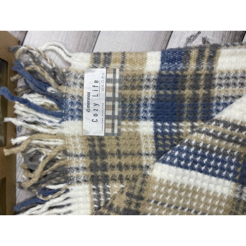 Blue плед вафелька 130х170 см. Merinos Туреччина. (72590)