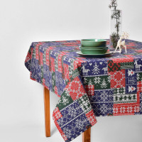 Tablecloth 170x260 cm, festive Christmas design with stain- and water-repellent treatment IDEIA, cotton, patterned