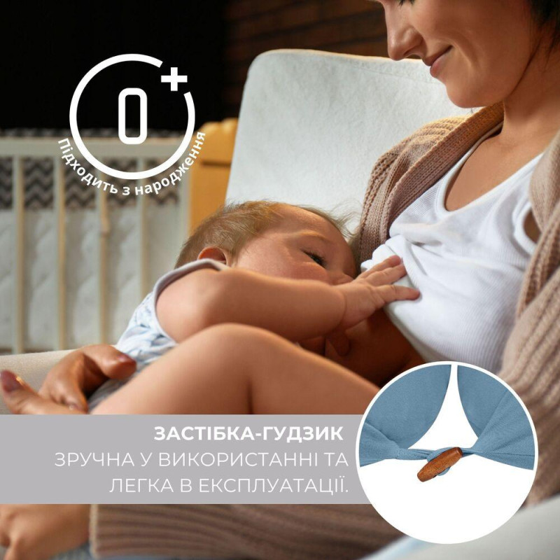 Подушка для вагітних і годування 30х190 см SeiDesign трикотаж гіпоалергенна, наволочка з бавовни з блискавкою м'ята