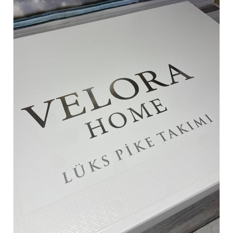 Sahra Bej Піке 240х260 см., з простирадлом та наволочками. Velora Home Туреччина. (58509)