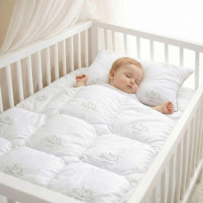 Ковдра дитяча у ліжечко 100х135 см Soft PAPAELLA штучний пух, гіпоалергенна, супер м'яка тепла