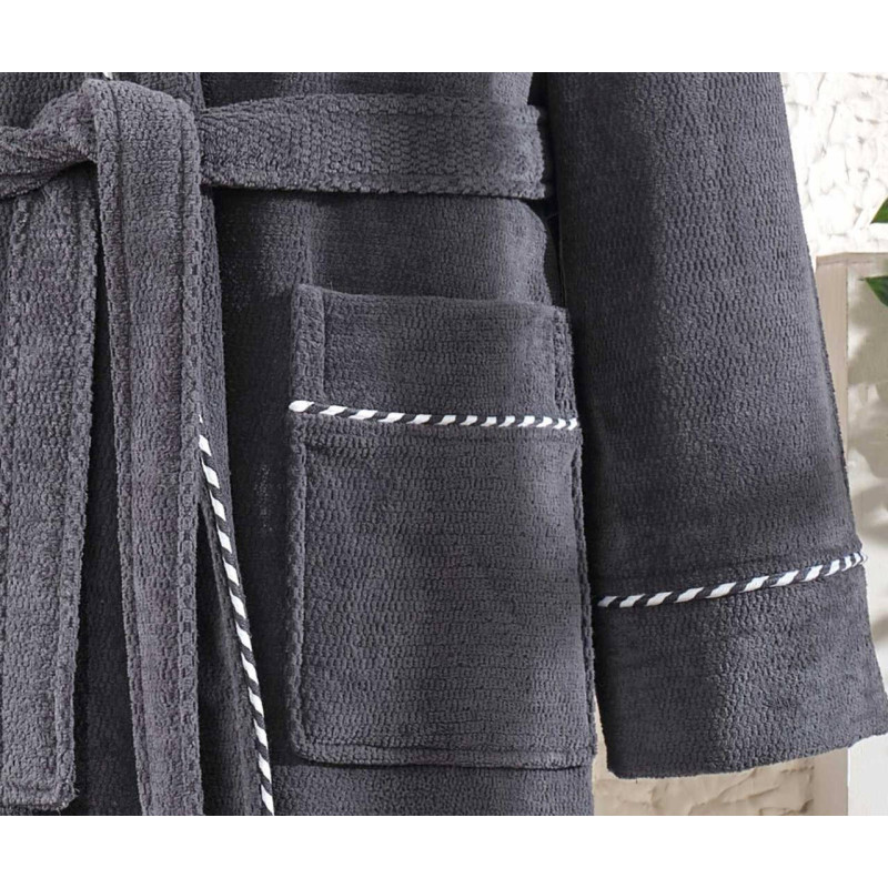 Халат чоловічий велюр/махра бавовна (TM Zeron) Koyu gri — 2Xl, Туреччина