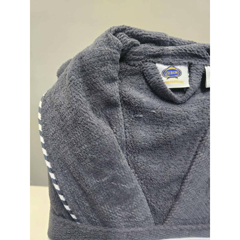 Халат чоловічий велюр/махра бавовна (TM Zeron) Koyu gri — 2Xl, Туреччина