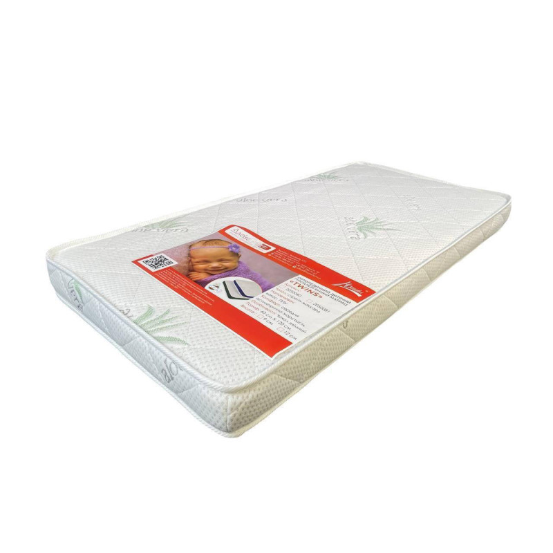 Дитячий ортопедичний матрас Homefort Baby 9 (Алое вера) 60x120 см Білий 3481125
