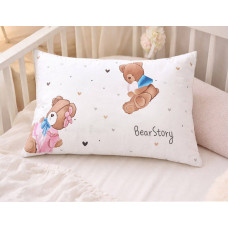 Наволочка SoundSleep Bear Story бязь 50х70 см білий з принтом (2800005074673)