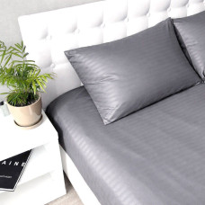 Комплект постільної білизни Emily Fiber Light Grey Stripe мікрофібра двоспальний евро 200x220 см світло-сірий (2800005069112)