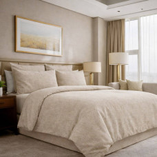 Комплект постільної білизни SoundSleep Latte Linen ранфорс 100% бавовна односпальний 140х205 см світло-бежевий (2800005059472)