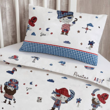 Комплект постільної білизни SoundSleep Pirates бязь в ліжечко 110х145 см білий (2800004925099)