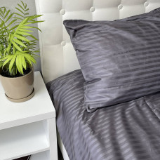 Наволочка Stripe Sence Graphite SoundSleep сатин-страйп графіт 40х60 см (2800005053661)