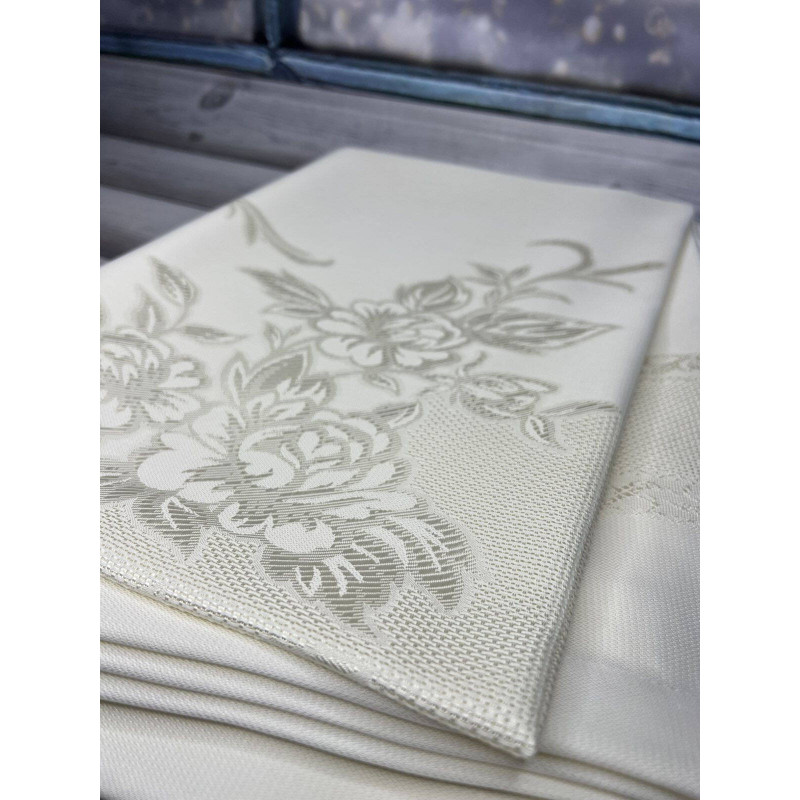 Ipeksi-3 krem 160х220 см. Скатертина Туреччина. (23648)
