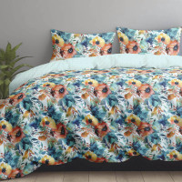 Комплект постільної білизни сімейний Home Line сатин твіл Тропічні квіти ЦД (ПВХ упаковка) 199591