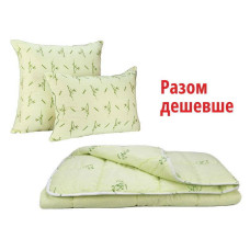 Комплект ковдра Бамбук Преміум та 2 подушки Бамбук Leleka-Textile 200х220+50х70 М27 (492/1244)