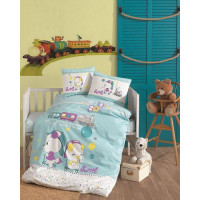 Baby sweet bed linen set for a crib. Ranforce. Belizza Turkey. (13687)