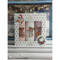 Belizza Tiger yavru 002 dance, вафельні рушники 40х60см., 3в1 (32659)